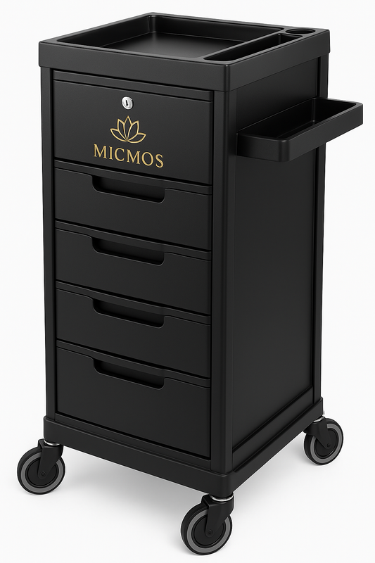 Rolling Salon Trolley with Locking Drawers